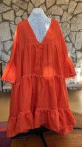 IL020    CORAL  Softened 100% Linen Light (3.7 oz/yd<sup>2</sup>)