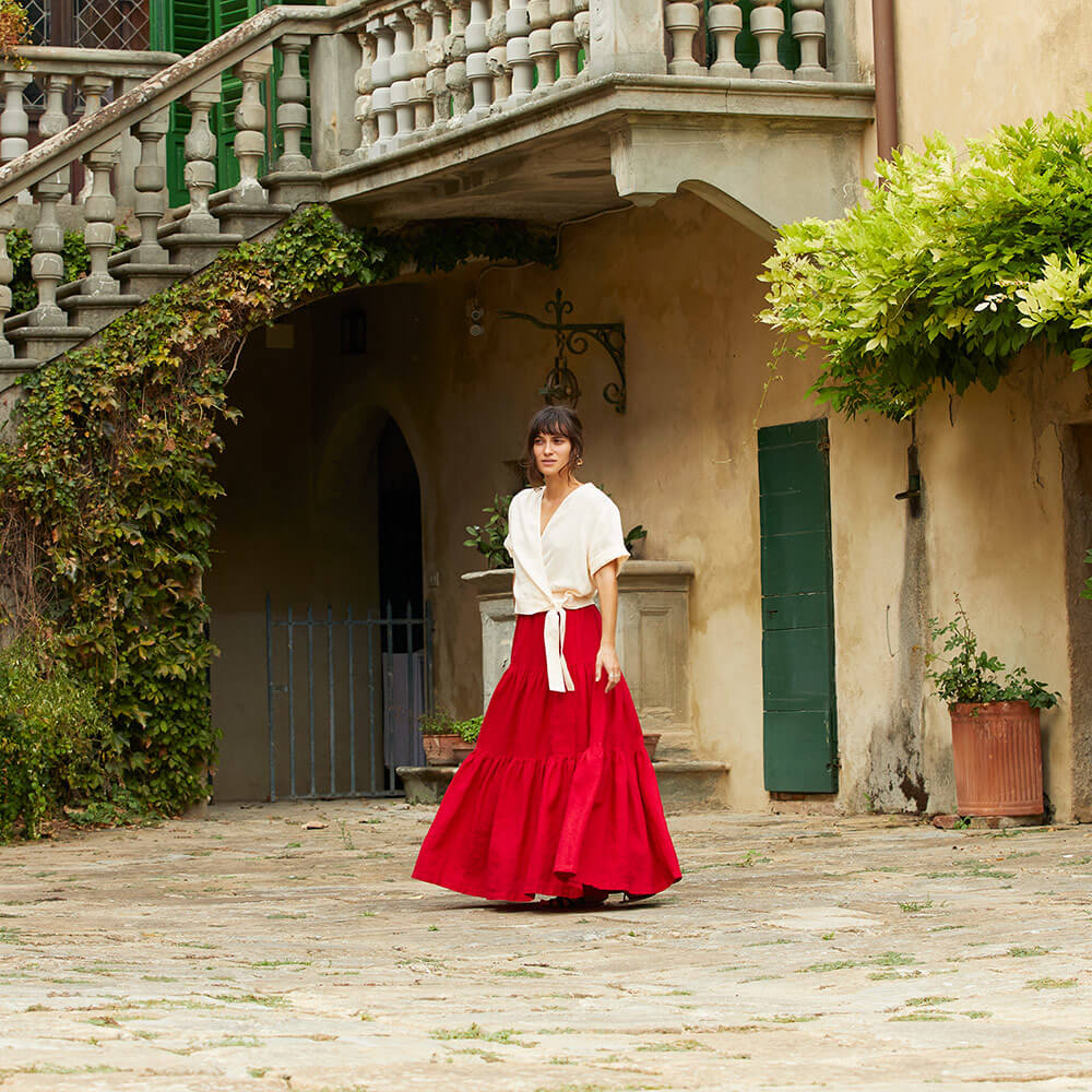 Sewing Patterns - Julia — Linen Wrap Tops and Tiered Skirts