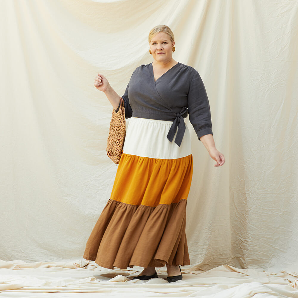 Julia — Linen Wrap Tops and Tiered Skirts, Type - Premium Paper, Single Size - 2 to 8