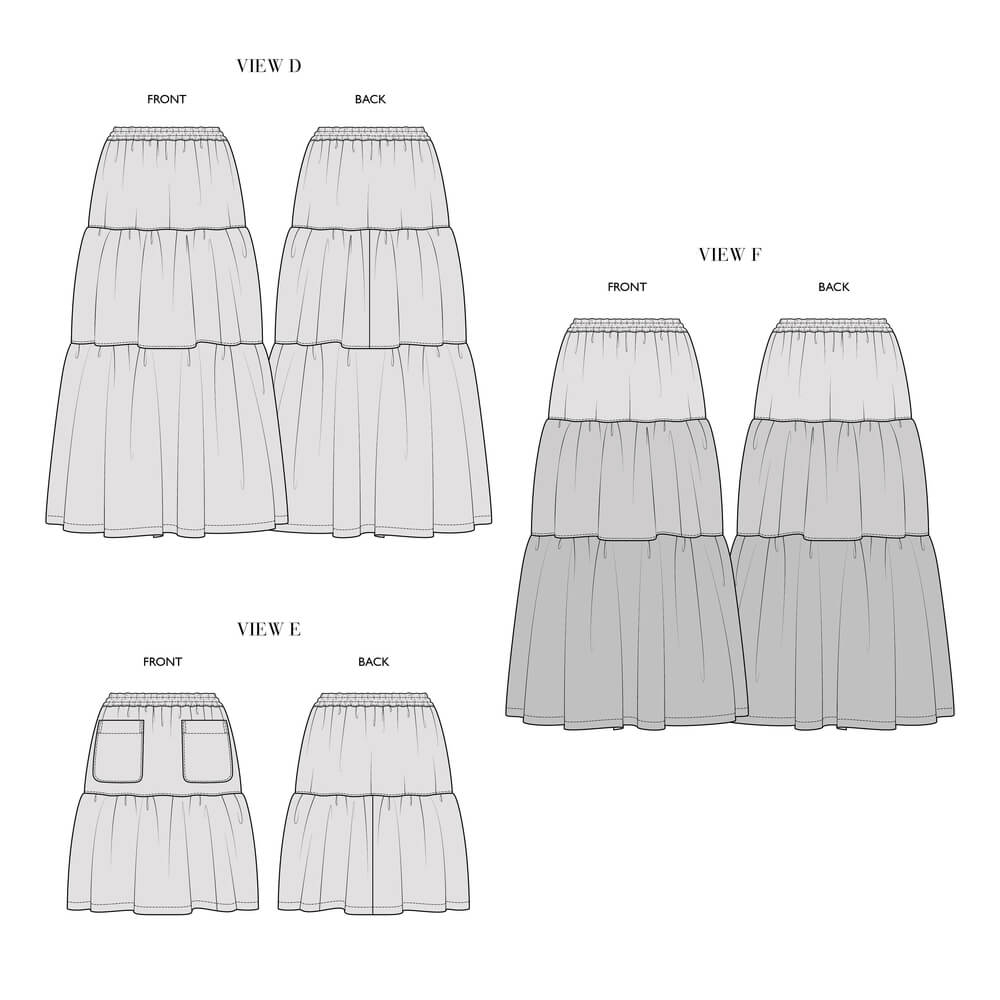 Julia — Linen Wrap Tops and Tiered Skirts, Type - Premium Paper, Single Size - 2 to 8