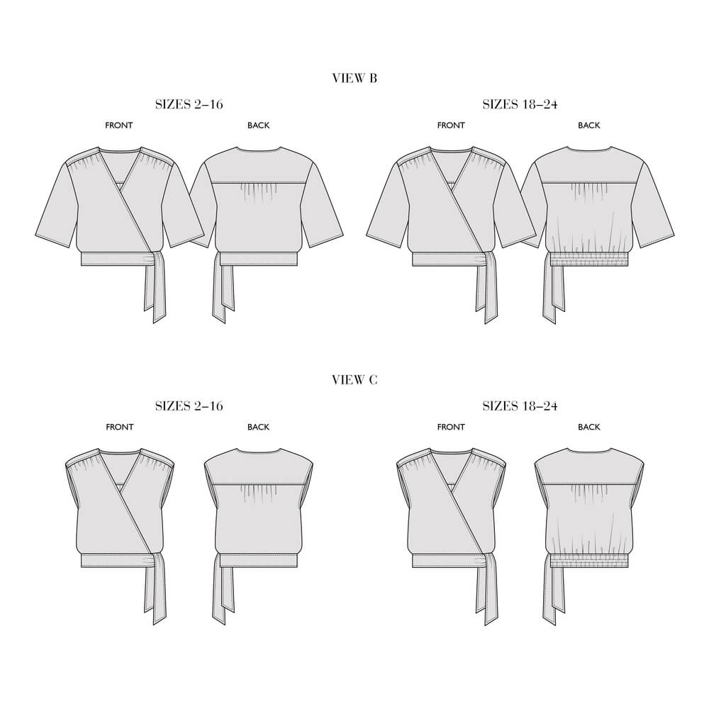 Julia — Linen Wrap Tops and Tiered Skirts, Type - Premium Paper, Single Size - 2 to 8
