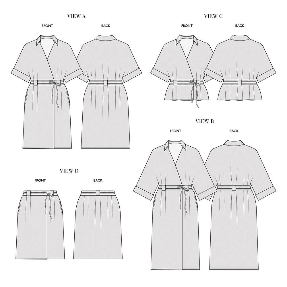Hana — Linen Wrap Dresses, Top, and Skirt - (All Sizes Included)