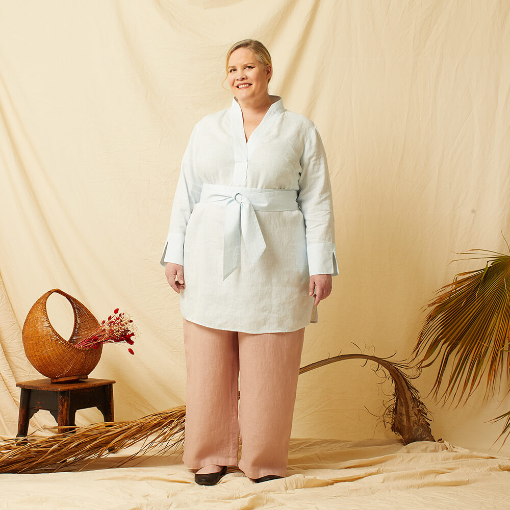 Sol — Linen Tunic, Cardigan, and Pants, Type - Premium Paper, Single Size - 2 to 8