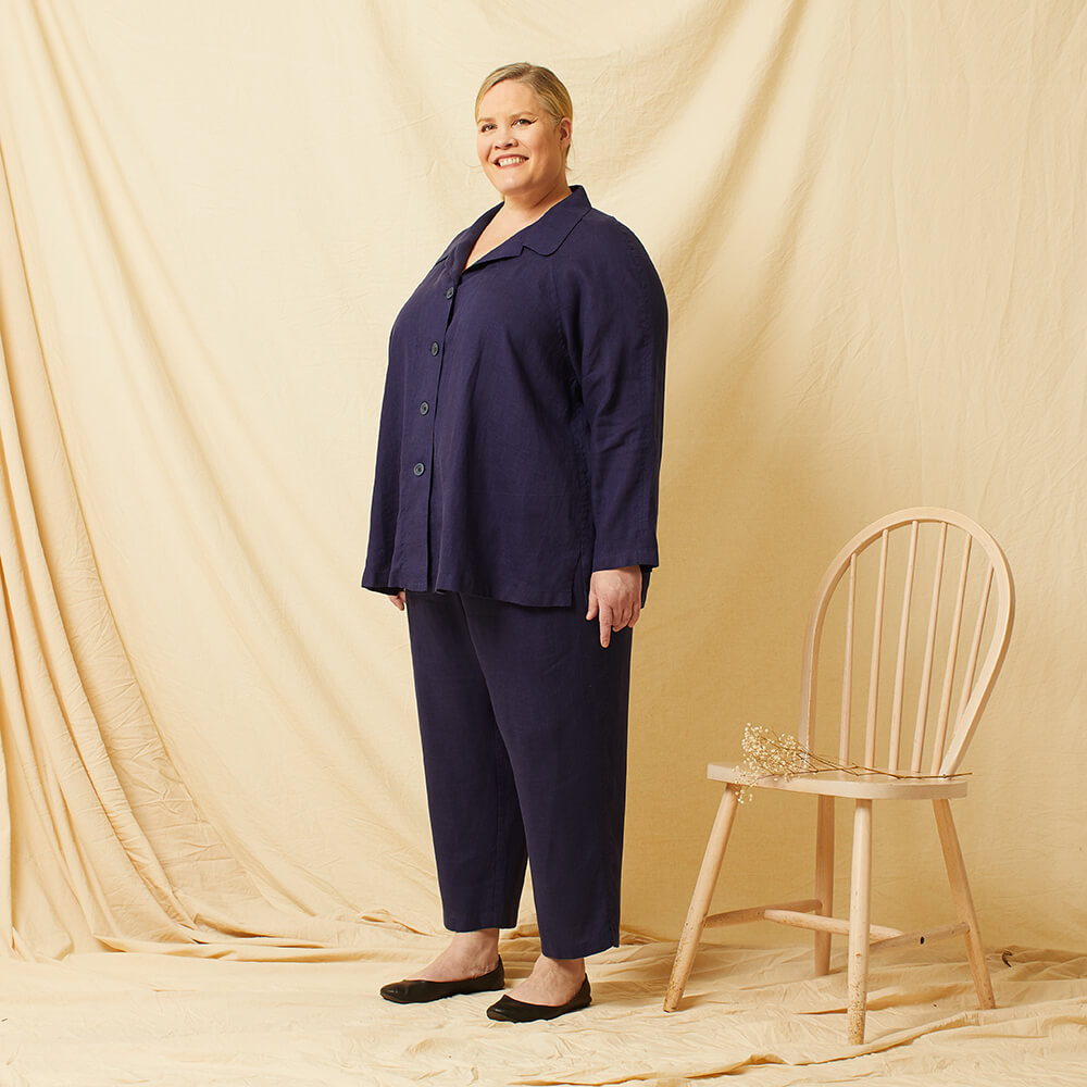 Capucine — Linen Bathrobe, Pajama Top and Pajama Pants, Type - Premium Paper, Single Size - 10 to 16