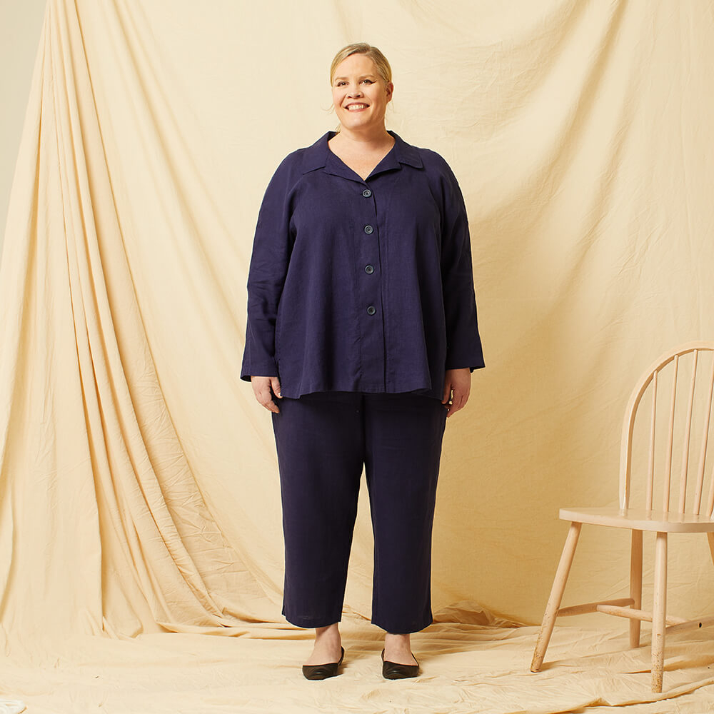 Capucine — Linen Bathrobe, Pajama Top and Pajama Pants, Type - Premium Paper, Single Size - 10 to 16