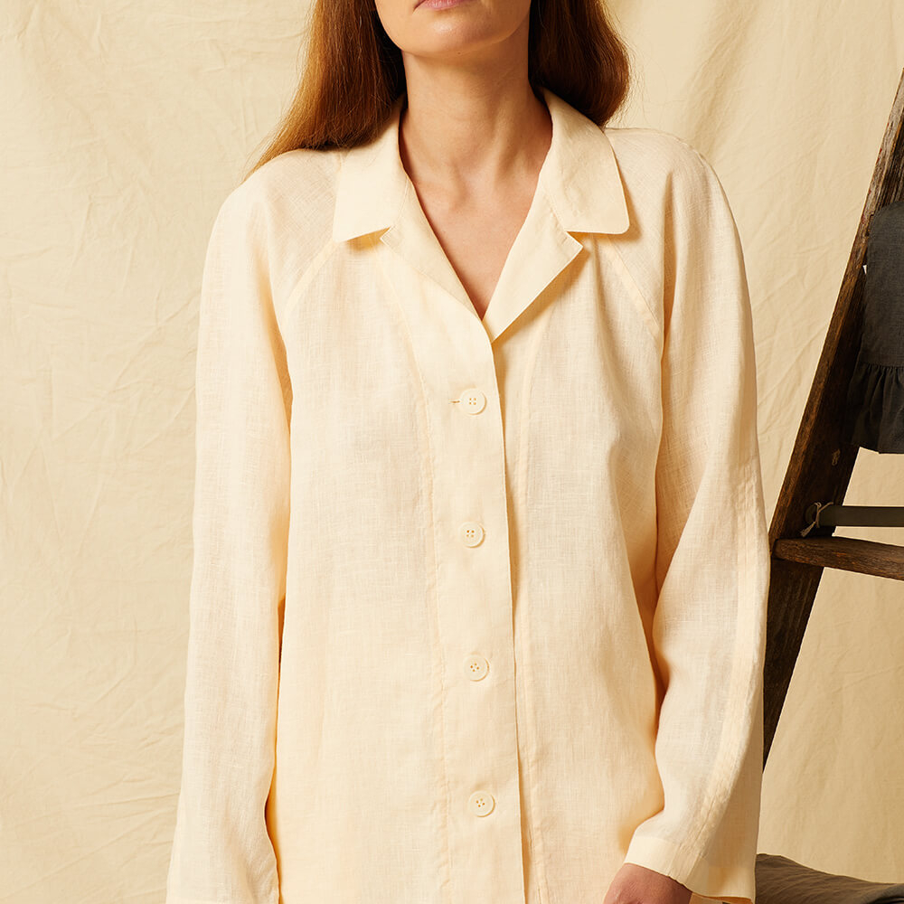 Capucine — Linen Bathrobe, Pajama Top and Pajama Pants, Type - Premium Paper, Single Size - 10 to 16