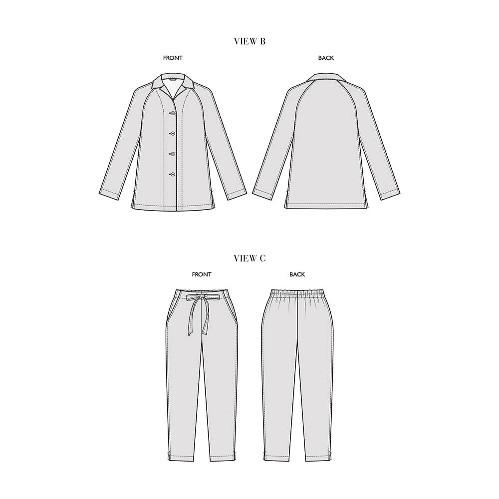 Capucine — Linen Bathrobe, Pajama Top and Pajama Pants, Type - Premium Paper, Single Size - 10 to 16