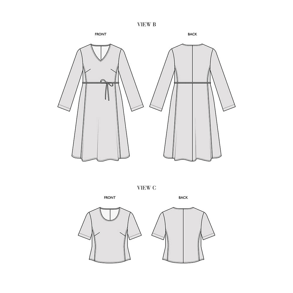 Maia — Dress with Short Sleeves, Dress with Long Sleeves, Blouse - (All Sizes Included)