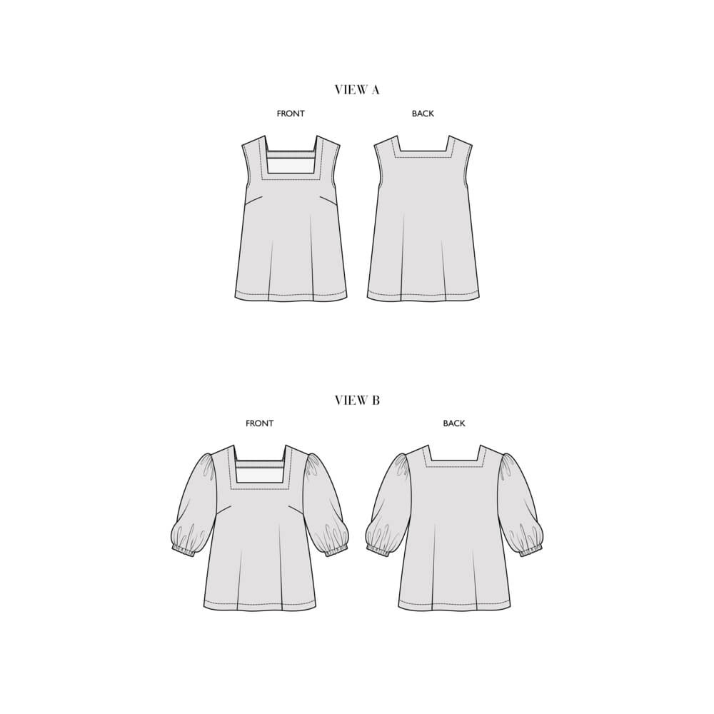 Catriona Pattern Collection - Top, Blouse, Short Dress, and Long Dress - (All Sizes Included)