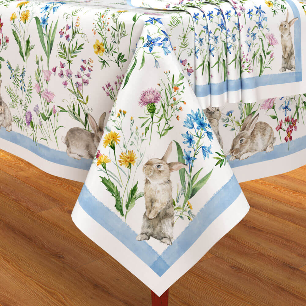 Sewing kits - Bunny Meadow Tablecloth and Set of 4 Napkins