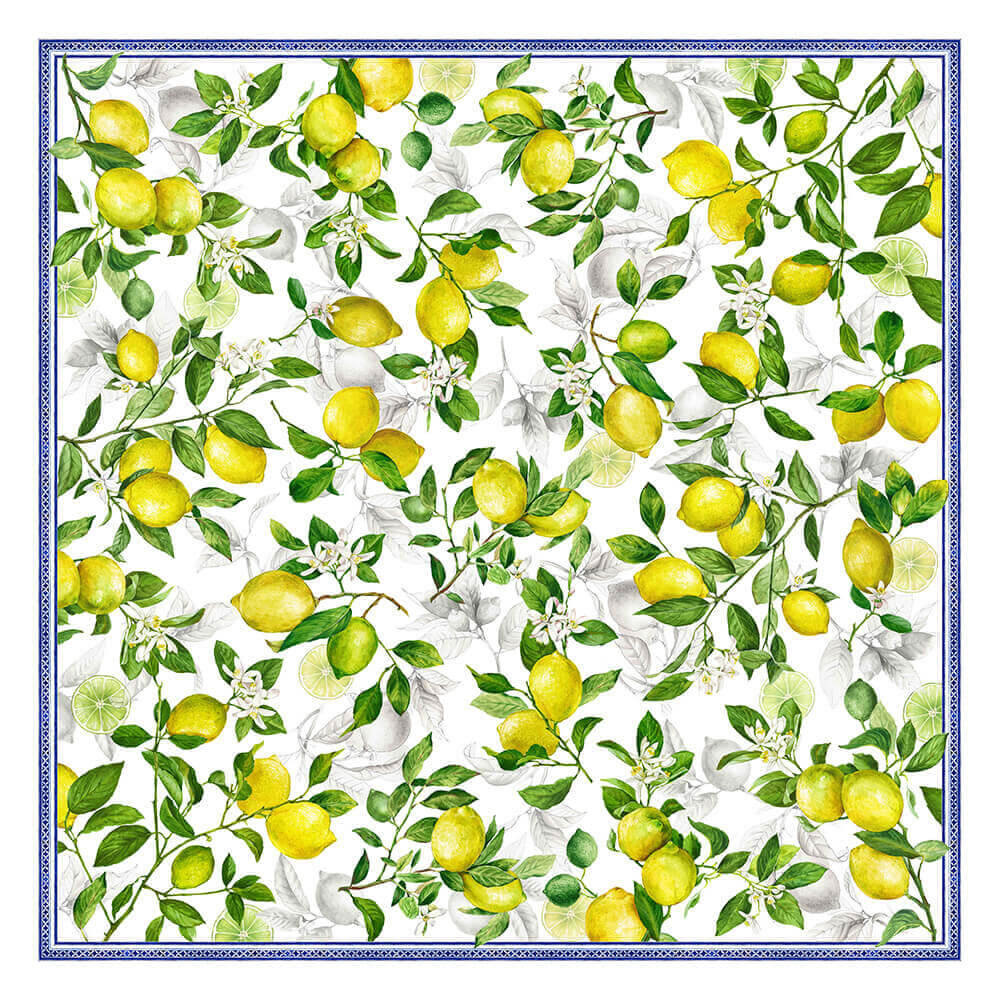 Farmers Lemon Tablecloth Accompanied by a set of 4 Napkins and Two Tea Towels
