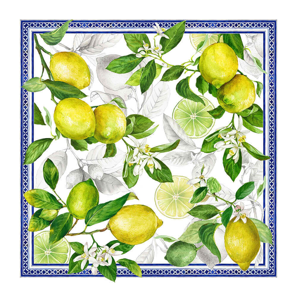 Farmers Lemon Tablecloth Accompanied by a set of 4 Napkins and Two Tea Towels