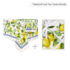 Farmers Lemon Tablecloth Accompanied by a set of 4 Napkins and Two Tea Towels