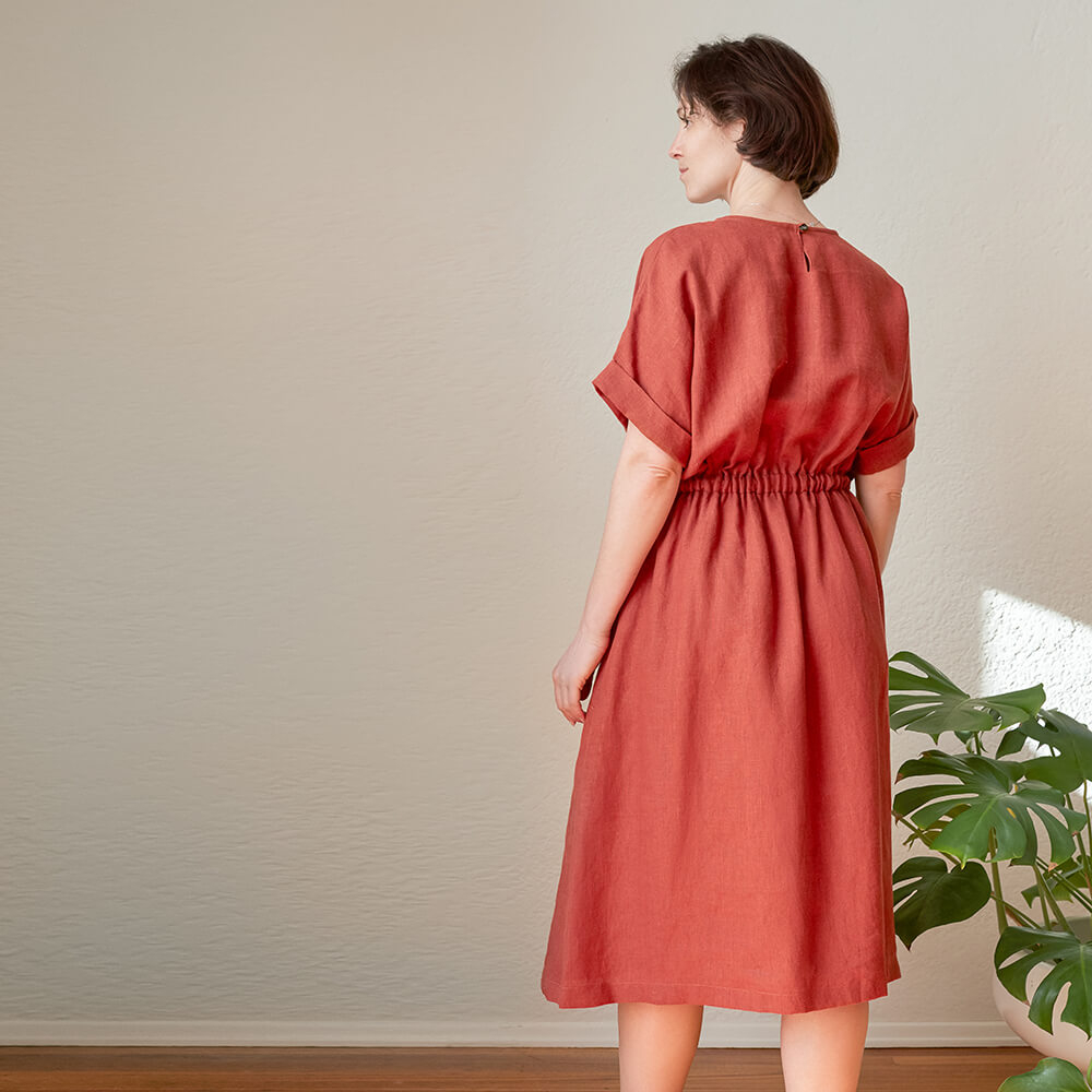 Donna — Terracotta Linen Dress, Type - PDF