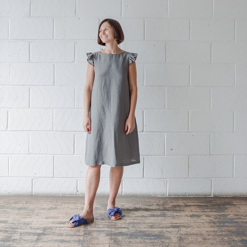 Leena — Ruffle Sleeve Dress, Type - PDF