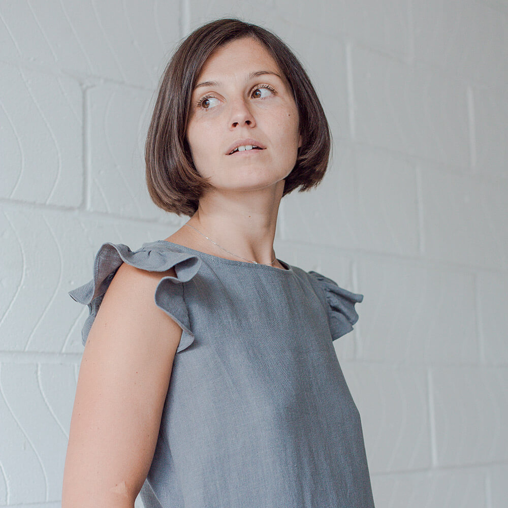 Leena — Ruffle Sleeve Dress, Type - PDF