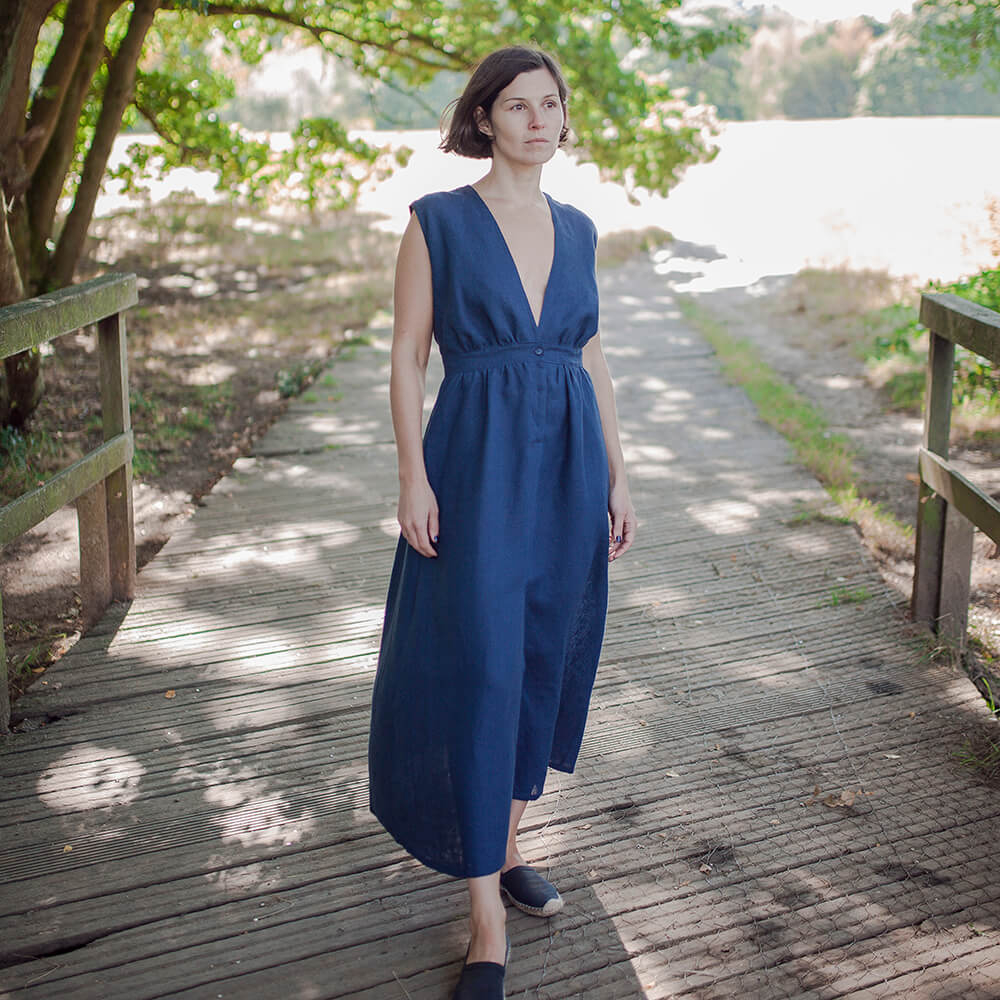 Aja — Plunging Neckline Maxi Dress, Type - PDF