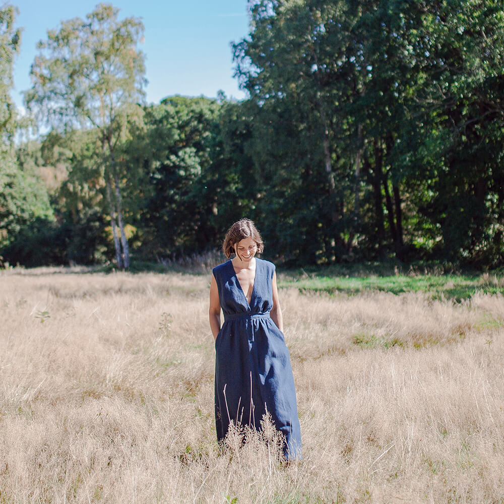 Aja — Plunging Neckline Maxi Dress, Type - PDF