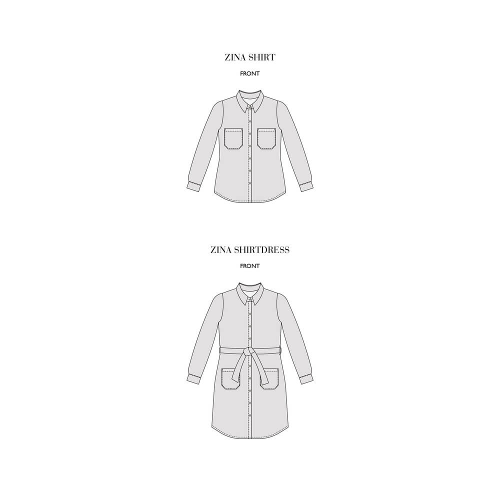 Zina Linen Shirt & Shirt Dress, Type - Premium Paper, Duo Size - 16/18 to 28/30