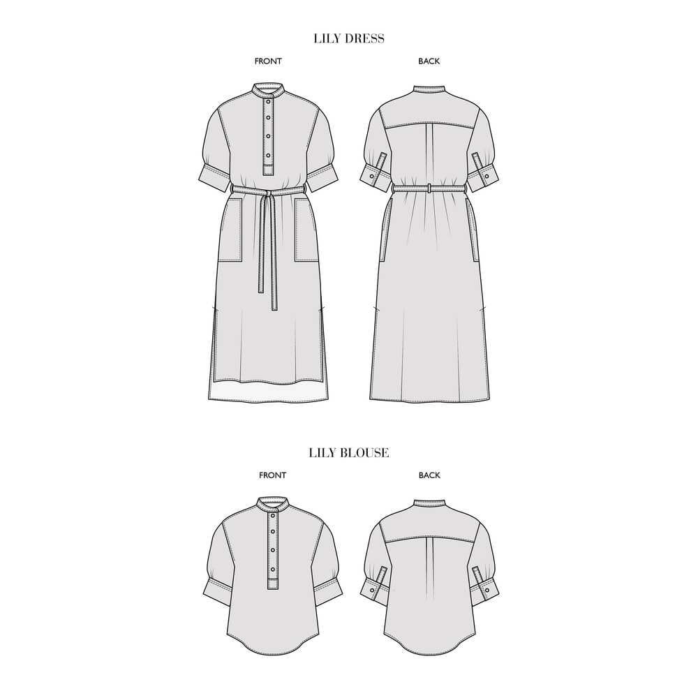 Lily — Linen Dress, Tunic, Blouse and Skirt, Type - Premium Paper, Single Size - 10 to 16