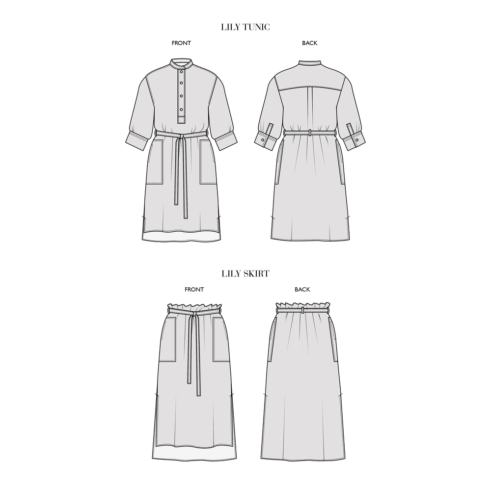 Lily — Linen Dress, Tunic, Blouse and Skirt, Type - Premium Paper, Single Size - 10 to 16