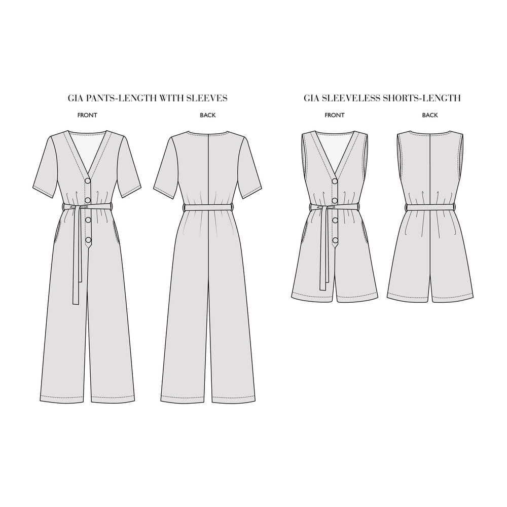 Gia — Linen Jumpsuits, Type - Premium Paper, Single Size - 2 to 8