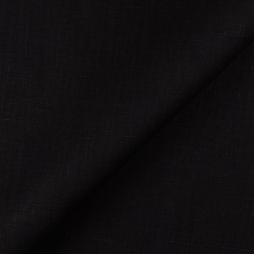 IL019 All-purpose 100% Linen Fabric Black Softened