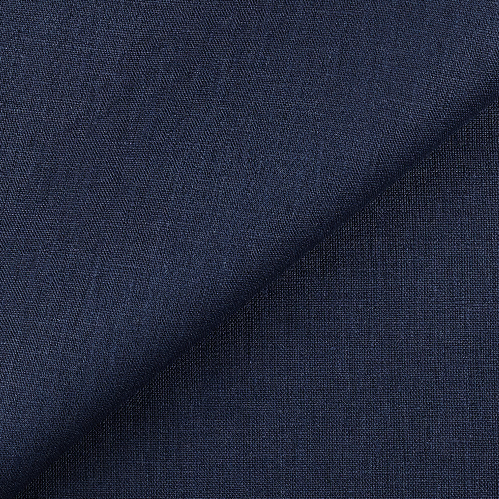 4C22 Rustic  100% Linen Fabric Cobalt Softened