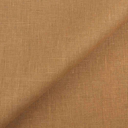 4C22 Rustic  100% Linen Fabric Ginger Softened