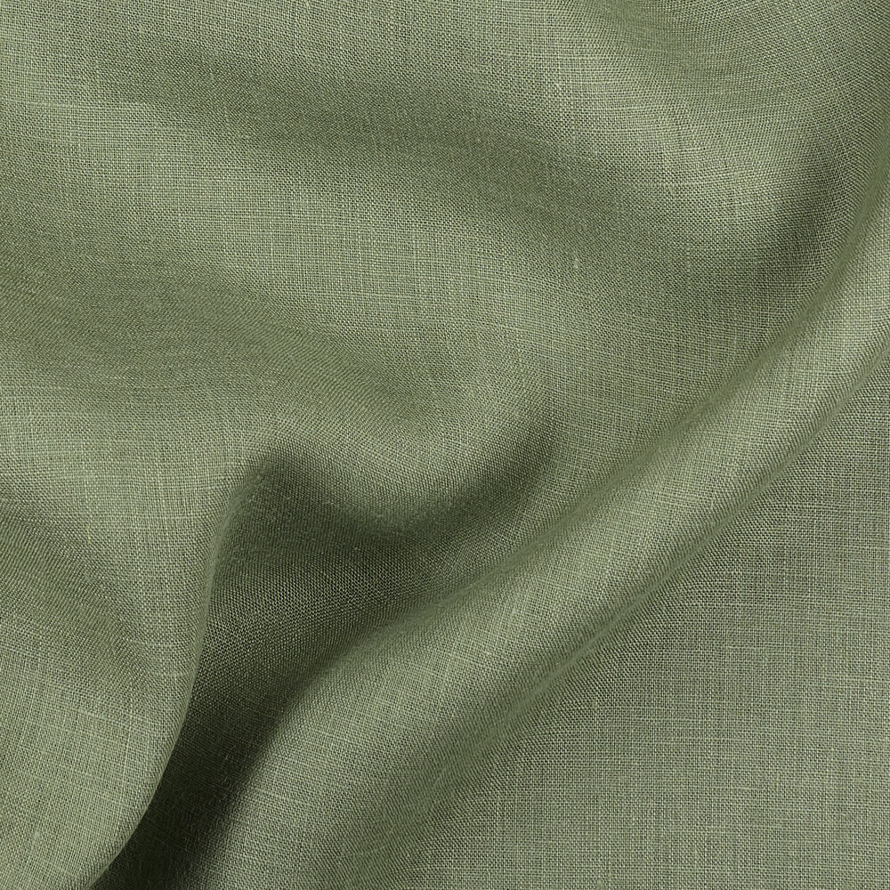 IL020 Handkerchief 100% Linen Fabric Hedge Green Softened