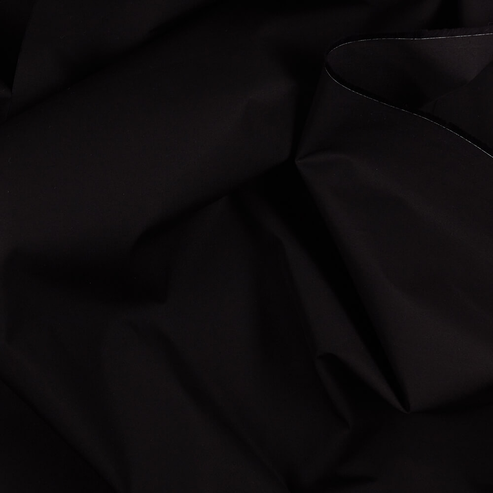IC012 Poplin 100% Cotton Fabric Black Softened