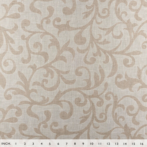 IL002 Textured Jacquard 100% Linen Fabric Ivory-natural - Scrolls
