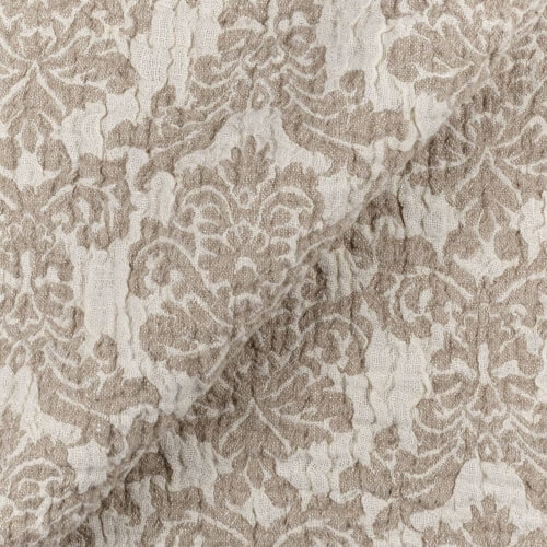 IL002 Textured Jacquard Ivory-natural - Royal Crest 100% Linen Wholesale Fabric by the Bolt
