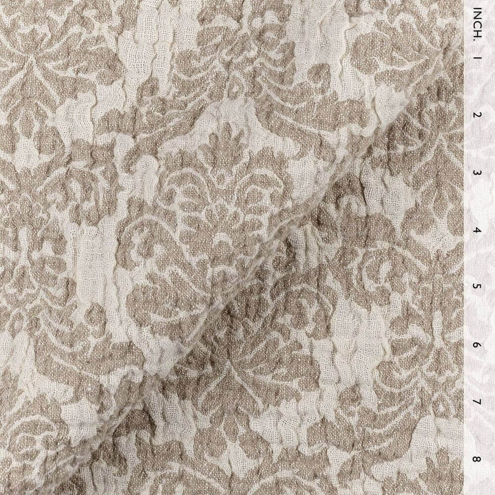 IL002 Textured Jacquard 100% Linen Fabric Ivory-natural - Royal Crest