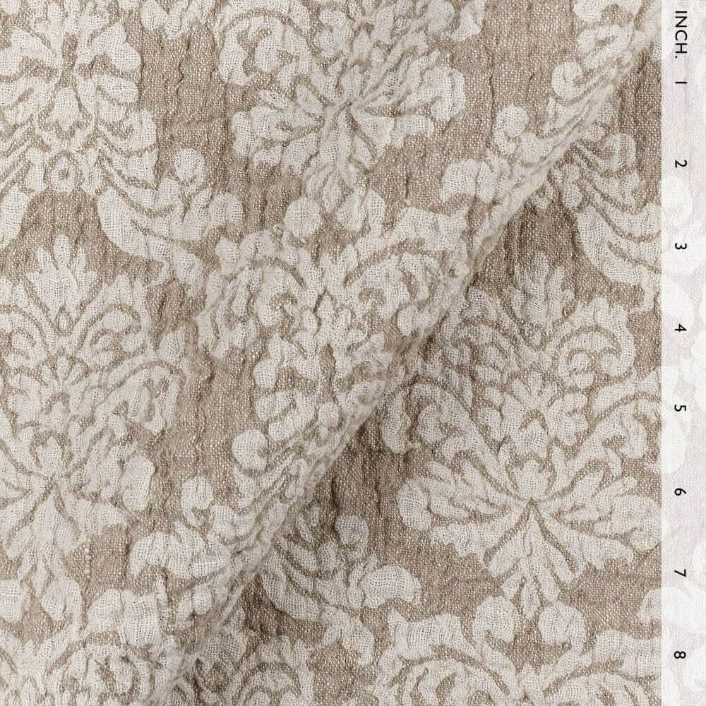 IL002 Textured Jacquard 100% Linen Fabric Ivory-natural - Royal Crest