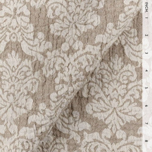 IL002 Textured Jacquard 100% Linen Fabric Ivory-natural - Royal Crest