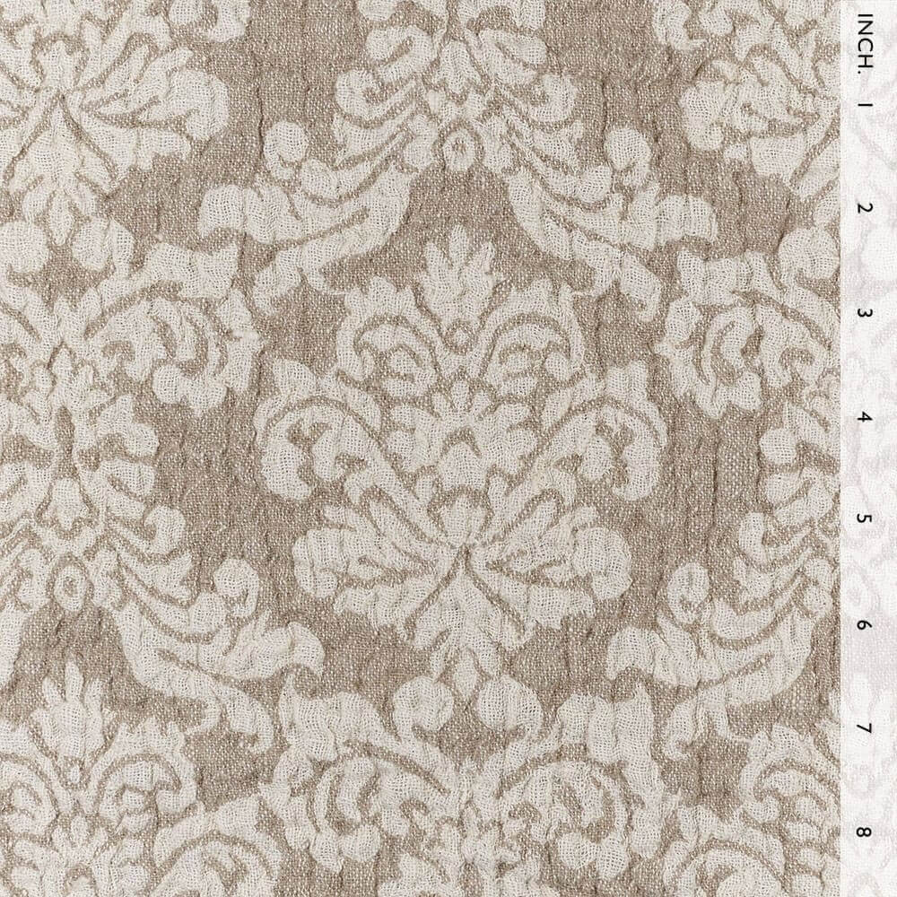 IL002 Textured Jacquard 100% Linen Fabric Ivory-natural - Royal Crest