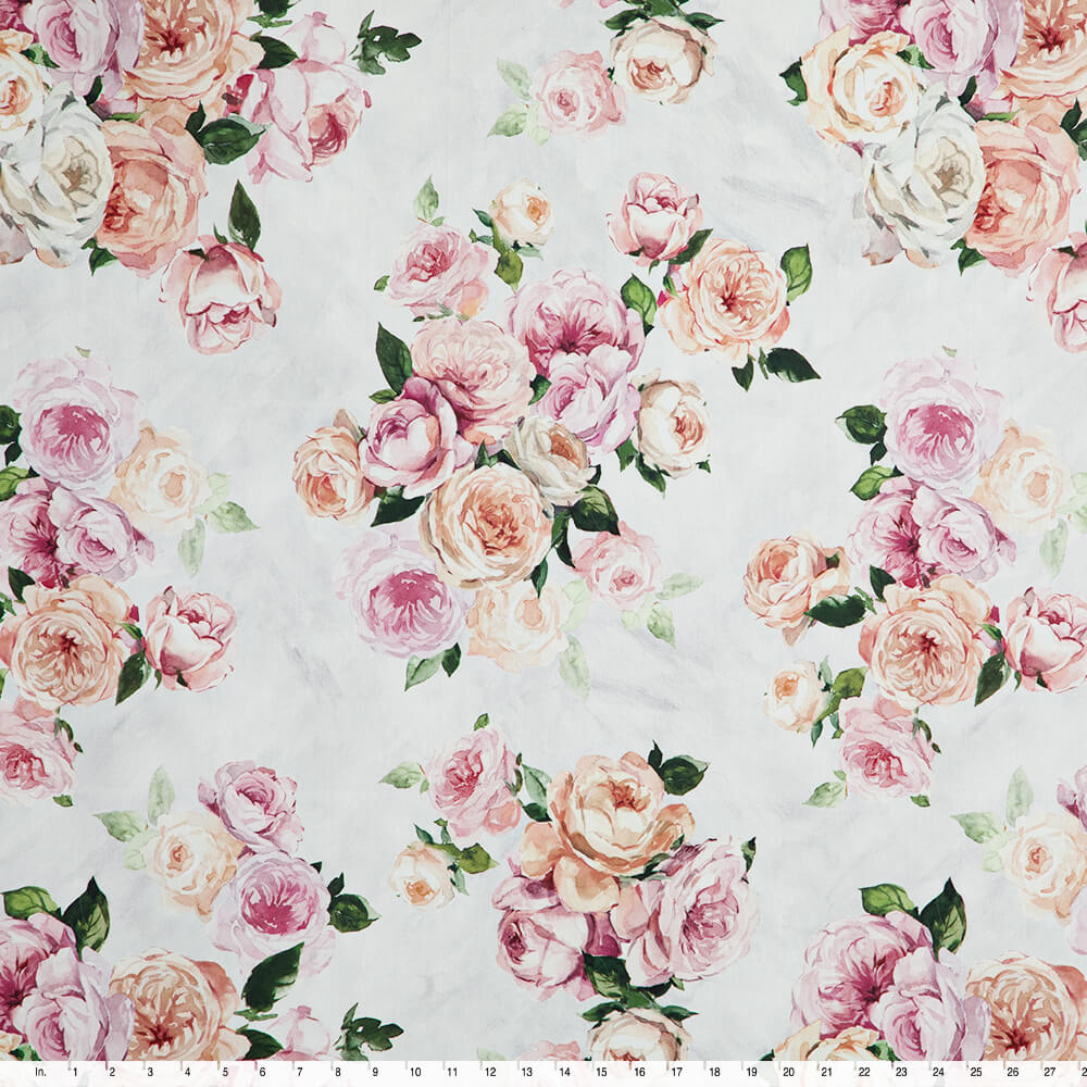 IC012 Poplin 100% Cotton Fabric Light Silver / Mlt Patricia Softened