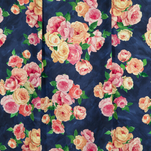 IC012 Poplin 100% Cotton Fabric Midnight Blue / Mlt Patricia Softened