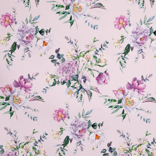 IC012 Poplin Primrose Pink / Mlt Amelia 100% Cotton Wholesale Fabric by the Bolt
