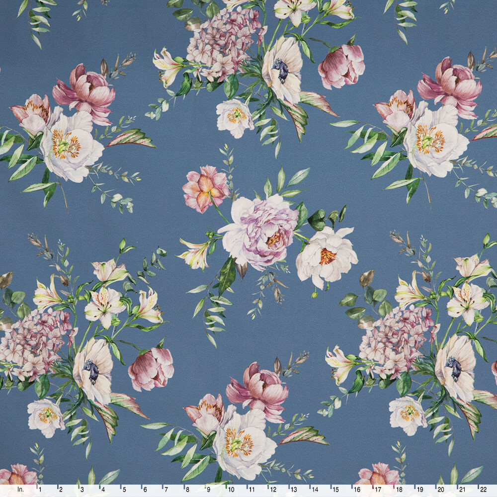 IC012 Poplin 100% Cotton Fabric Riviera / Mlt Amelia Softened