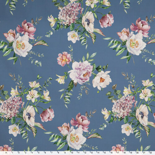 IC012 Poplin 100% Cotton Fabric Riviera / Mlt Amelia Softened