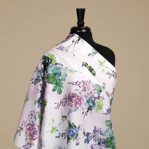 IC012 Poplin 100% Cotton Fabric Pale Pink / Mlt Ashley Softened