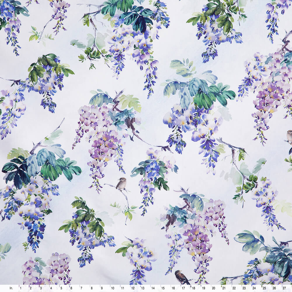 IC012 Poplin 100% Cotton Fabric Chalk Blue / Mlt Ashley Softened