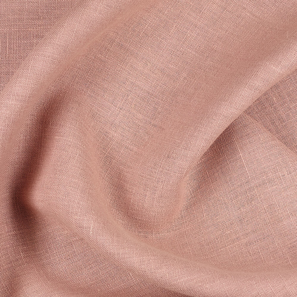 4C22 Rustic  100% Linen Fabric Shadow Grey Softened