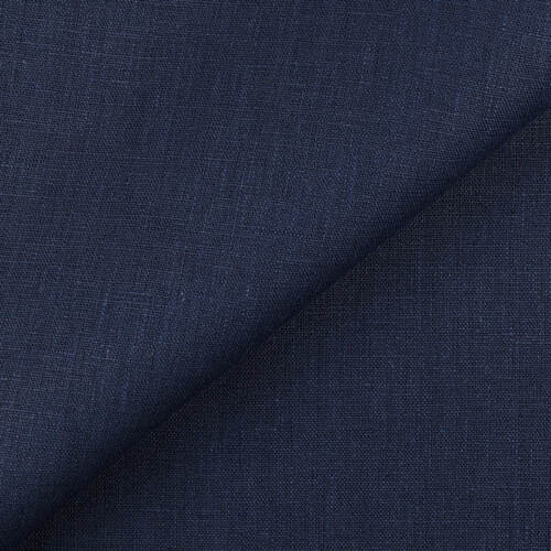 4C22 Rustic  100% Linen Fabric Cobalt Fs Premier Finish