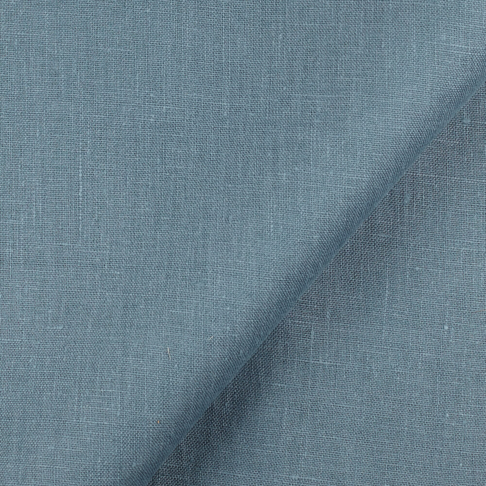 4C22 Rustic  100% Linen Fabric Blue Bayou Fs Premier Finish