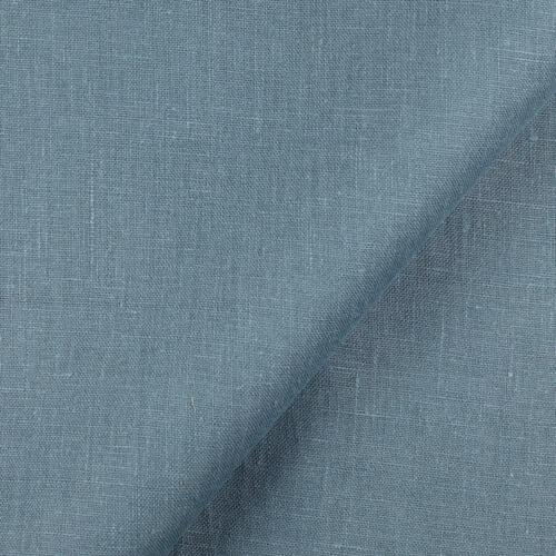 4C22 Rustic  100% Linen Fabric Blue Bayou Fs Premier Finish