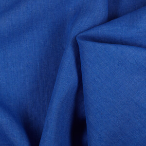 4C22 Rustic  100% Linen Fabric Royal Blue Fs Premier Finish