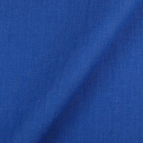 4C22 Rustic  100% Linen Fabric Royal Blue Fs Premier Finish